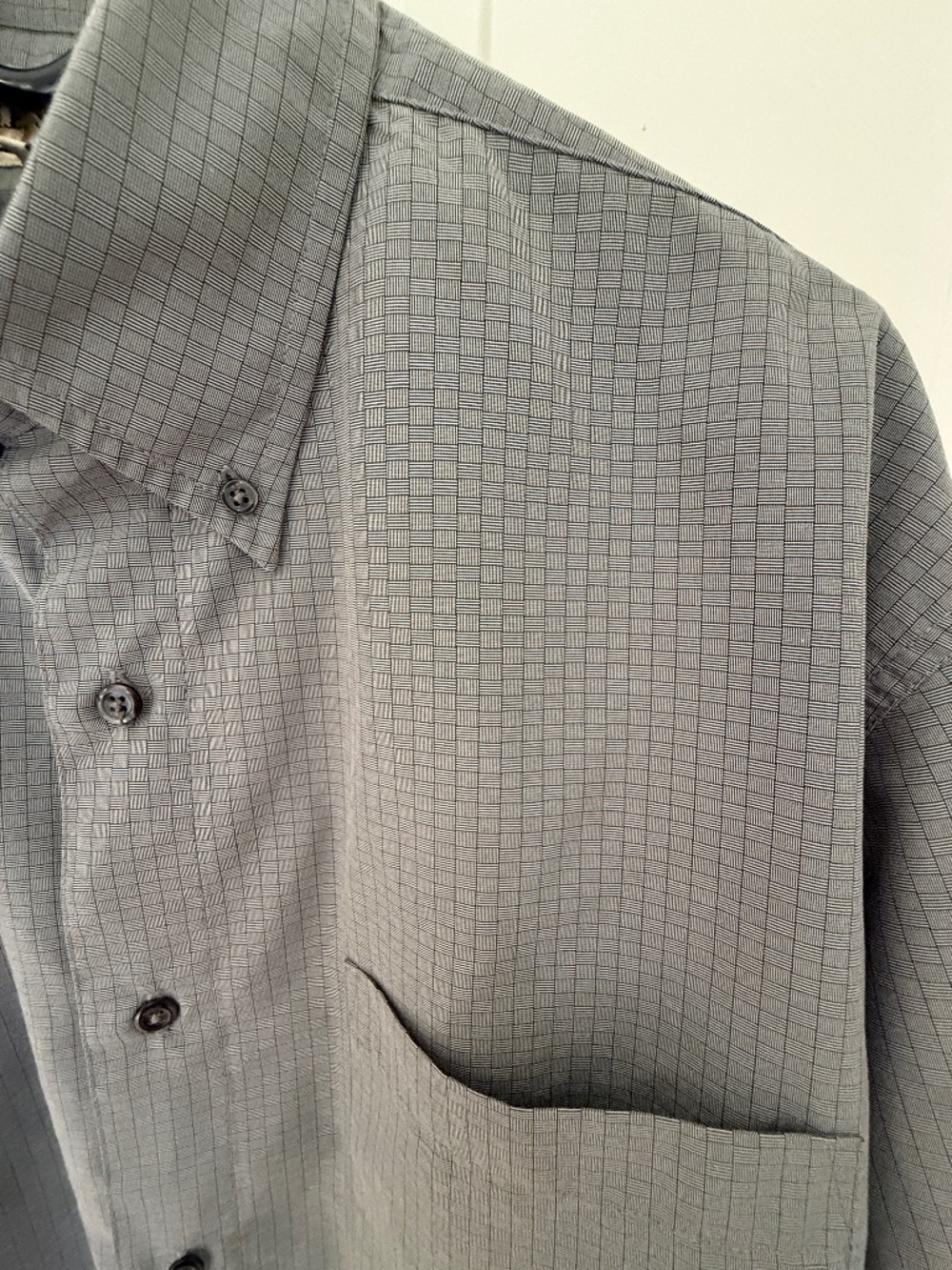 ME Sport Men's gray print long sleeve casual dress shirt Medium